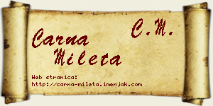 Čarna Mileta vizit kartica